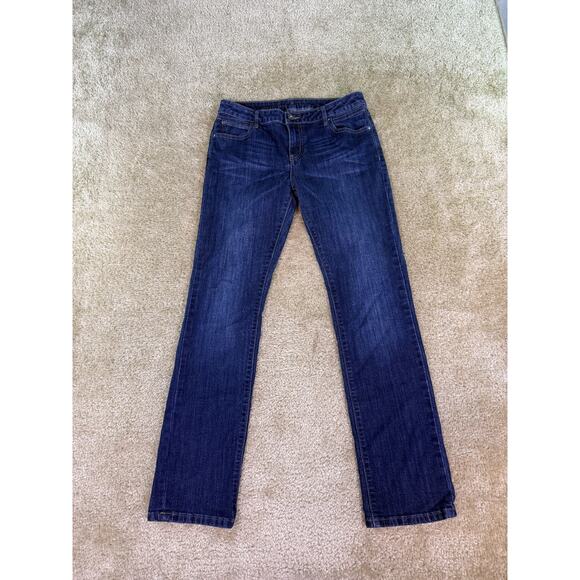 Simply Vera Vera Wang Jeans Womens 6 Blue Low Rise Straight Leg Dark Wash D738 - Picture 1 of 13